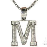 CZ Silver Initial(M) Pendant 24 Inches Franco Chain Set 58481 - Image 3