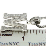 CZ Silver Initial(M) Pendant 24 Inches Franco Chain Set 58481 - Image 5