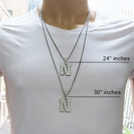 CZ Silver Initial(N) Pendant 24 Inches Franco Chain Set 58482 - Image 7