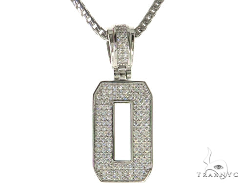 CZ Silver Initial(O) Pendant 24 Inches Franco Chain Set 58483 - Image 1