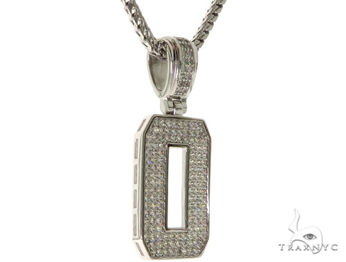 CZ Silver Initial(O) Pendant 24 Inches Franco Chain Set 58483 - Image 2