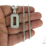 CZ Silver Initial(O) Pendant 24 Inches Franco Chain Set 58483 - Image 4