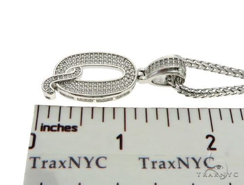 CZ Silver Initial(Q) Pendant 24 Inches Franco Chain Set 58485 - Image 5