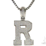 CZ Silver Initial(R) Pendant 24 Inches Franco Chain Set 58486 - Image 1