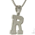 CZ Silver Initial(R) Pendant 24 Inches Franco Chain Set 58486 - Image 2