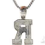CZ Silver Initial(R) Pendant 24 Inches Franco Chain Set 58486 - Image 3