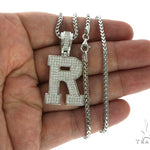 CZ Silver Initial(R) Pendant 24 Inches Franco Chain Set 58486 - Image 4