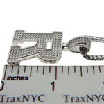 CZ Silver Initial(R) Pendant 24 Inches Franco Chain Set 58486 - Image 5