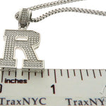 CZ Silver Initial(R) Pendant 24 Inches Franco Chain Set 58486 - Image 6