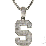 CZ Silver Initial(S) Pendant 24 Inches Franco Chain Set 58487 - Image 1