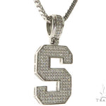 CZ Silver Initial(S) Pendant 24 Inches Franco Chain Set 58487 - Image 2