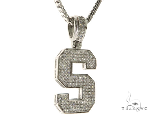 CZ Silver Initial(S) Pendant 24 Inches Franco Chain Set 58487 - Image 2