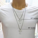 CZ Silver Initial(T) Pendant 24 Inches Franco Chain Set 58488 - Image 7