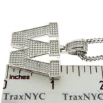 CZ Silver Initial(W) Pendant 24 Inches Franco Chain Set 58491 - Image 5