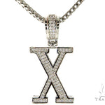 CZ Silver Initial(X) Pendant 24 Inches Franco Chain Set 58492 - Image 1