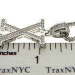 CZ Silver Initial(X) Pendant 24 Inches Franco Chain Set 58492 - Image 4