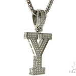 CZ Silver Initial(Y) Pendant 24 Inches Franco Chain Set 58493 - Image 2