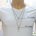 CZ Silver Initial(Y) Pendant 24 Inches Franco Chain Set 58493 - Image 7