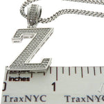 CZ Silver Initial(Z) Pendant 24 Inches Franco Chain Set 58494 - Image 5