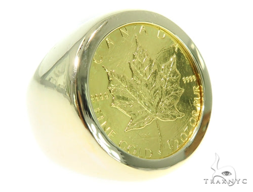 Canadian Leaf Gold Coin Ring 45401 - Image 2