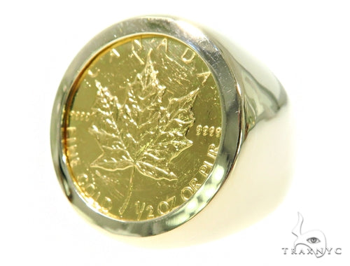 Canadian Leaf Gold Coin Ring 45401 - Image 3