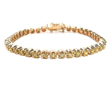 Canary diamond bracelet in 18k yellow gold – round yellow diamonds set across full length, top view