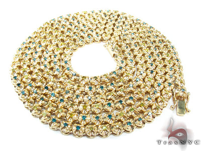 Canary and Blue Diamond Chain 54 Inches 5mm   28458 - Image 1