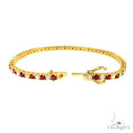 Candy Cane Red Sapphire Diamond Tennis Bracelet 66944 - Image 3