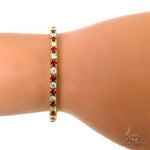 Candy Cane Red Sapphire Diamond Tennis Bracelet 66944 - Image 5
