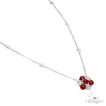 Candy Cane Sapphire Diamond Flower Necklace 67225 - Image 2