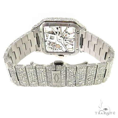 Cartier Santos Skeleton Large Diamond Watch 69061 - Image 5