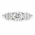 1 carat total weight natural diamond three-stone engagement ring in 14K gold with round brilliant diamonds