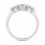1 carat total weight natural diamond three-stone engagement ring in 14K gold with round brilliant diamonds
