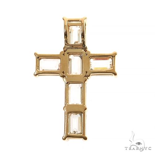 14K Gold Celestial Emerald Cross Pendant with Lab-Grown Diamonds, photo 4 of 7