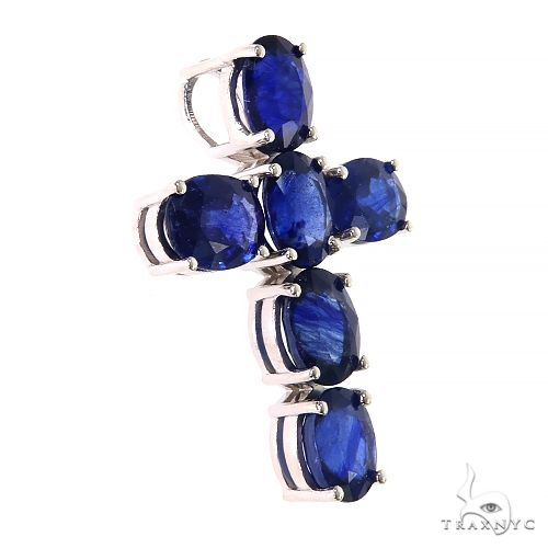 Celestial Blue Oval Sapphire Cross .925 Silver, photo 2 of 7