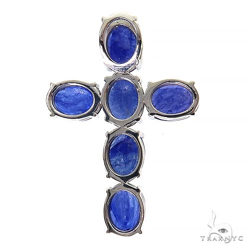 Celestial Blue Oval Sapphire Cross .925 Silver, photo 4 of 7