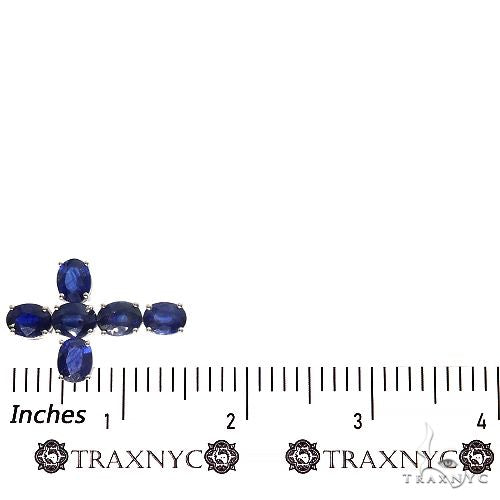 Celestial Blue Oval Sapphire Cross .925 Silver, photo 6 of 7