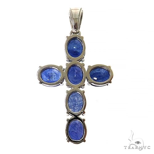 Celestial Blue Oval Sapphire Cross .925 Silver 69645 - Image 3