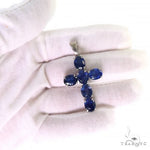 Celestial Blue Oval Sapphire Cross .925 Silver 69645 - Image 6