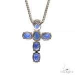 Celestial Blue Oval Sapphire Cross Set .925 Silver 69680 - Image 4