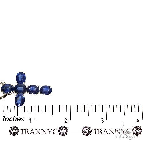 Celestial Blue Oval Sapphire Cross Set .925 Silver, photo 6 of 7