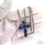 Celestial Blue Oval Sapphire Cross Set .925 Silver 69680 - Image 7