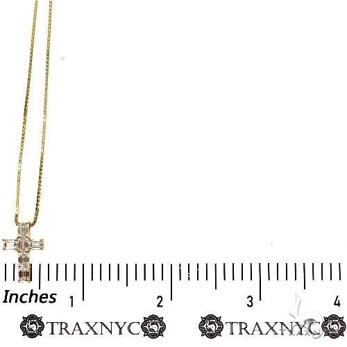 14K Gold Celestial Emerald Cross Mini Pendant Set with Lab-Grown Diamonds, photo 5 of 7