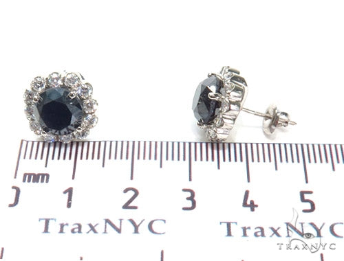 14K Gold Cetus Round Diamond Stud Earrings, view 6