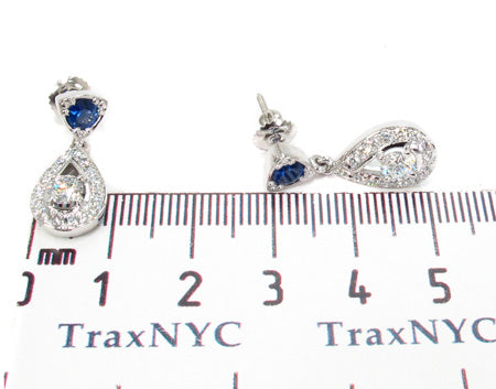 Ceylon Sapphire Diamond Earrings 28326 - Image 5