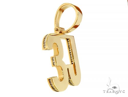 18K Yellow Gold Custom Made 3J Pendant 66061 - Image 2