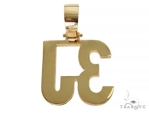 18K Yellow Gold Custom Made 3J Pendant 66061 - Image 3