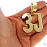 18K Yellow Gold Custom Made 3J Pendant 66061 - Image 5