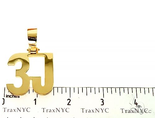18K Yellow Gold Custom Made 3J Pendant 66061 - Image 6