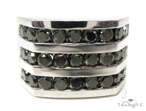 10K Gold Channel Black Diamond Ring, photo 2 of 7